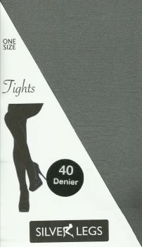 Silver Legs 40 Denier Opaque Tights in School Grey