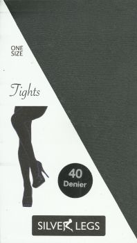 Silver Legs 40 Denier Opaque Tights in Slate Grey