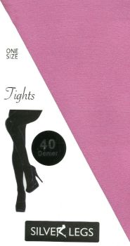 Silver Legs 40 Denier Opaque Tights in Flamingo Pink
