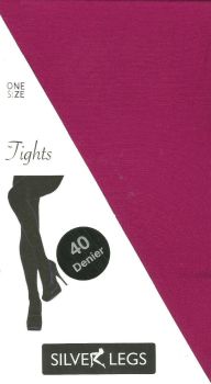 Silver Legs 40 Denier Opaque Tights in Fuchsia