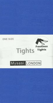 Mysasi 50 denier microfibre Footless Tights in Neon Blue