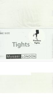 Mysasi 50 denier microfibre Footless Tights in White