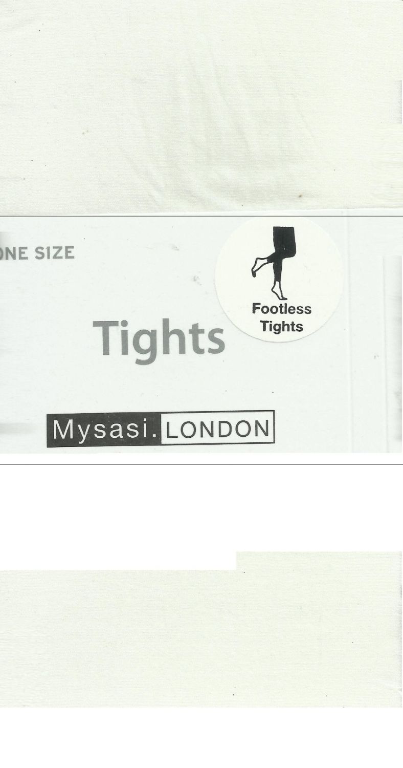 Mysasi 50 denier microfibre Footless Tights in White