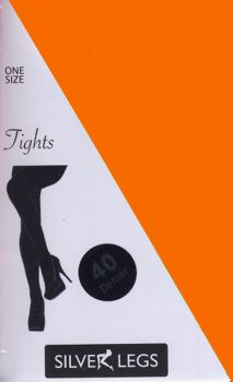 Silver Legs 50 denier Footless Tights in Neon Orange