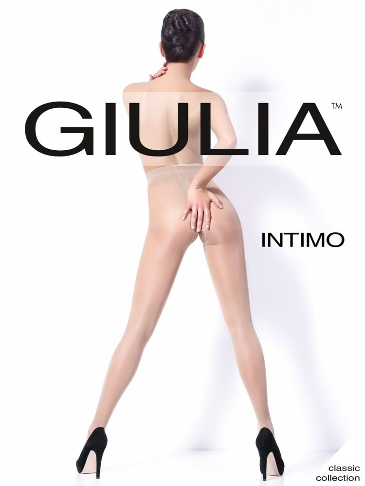 Giulia Intimo 20 Crotchless Tights in Daino shade