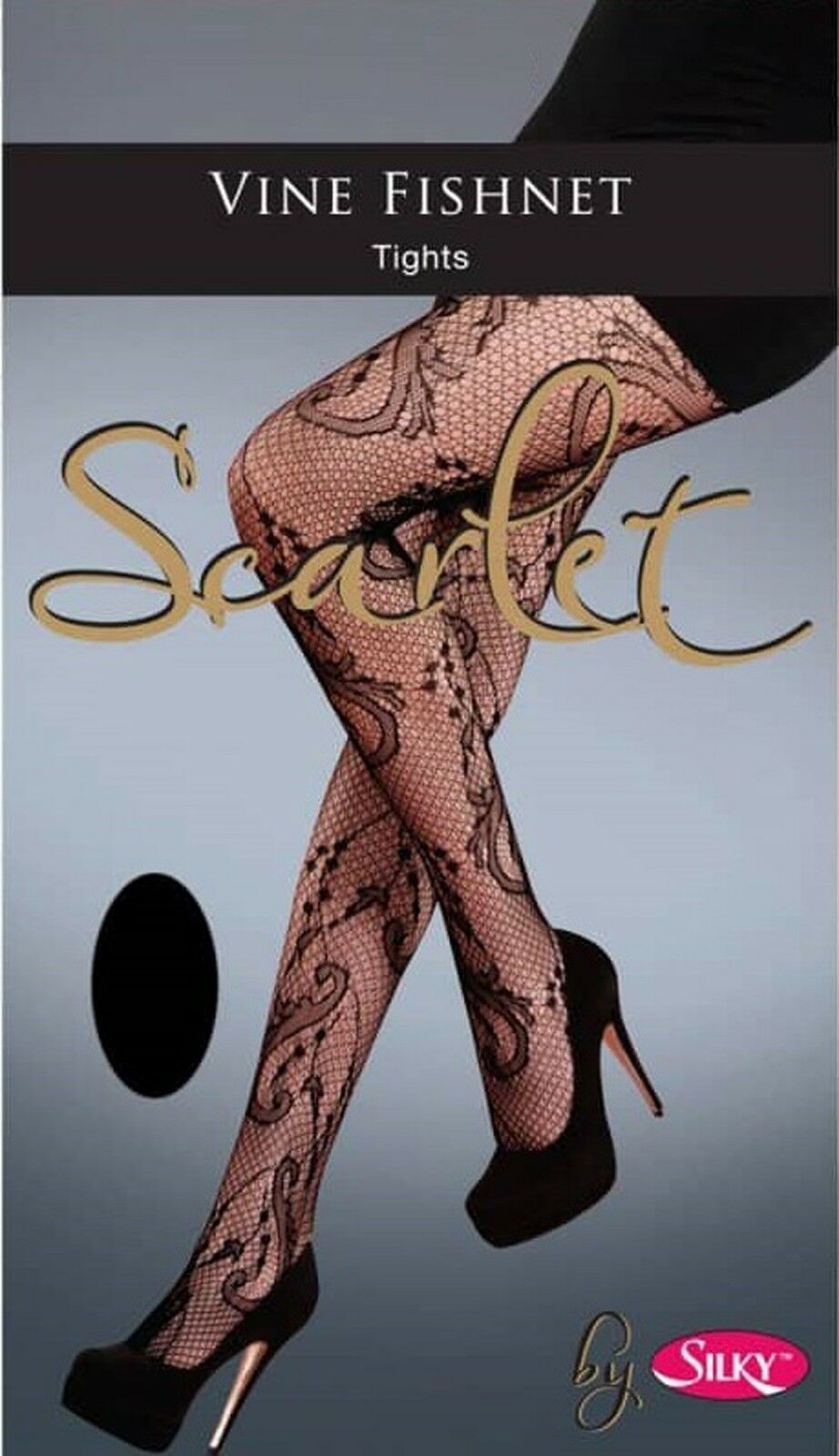 Silky Vine Fishnet Tights in Black