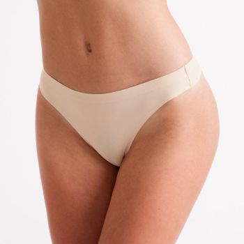 Silky Ladies Invisible Low Rise Dance Thong in Nude or Black with 4 sizes