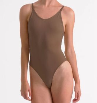 Silky Seamless Womens Low Back Camisole in Dark Nude Shade