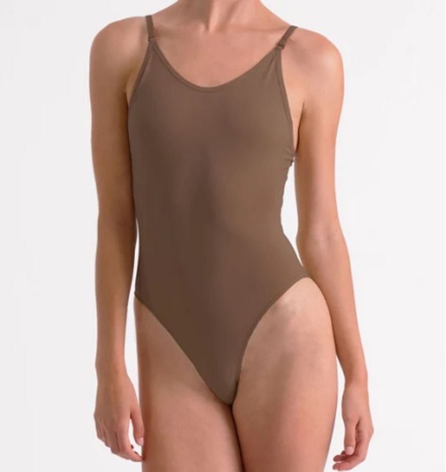 Silky Seamless Womens Low Back Camisole in Dark Nude Shade