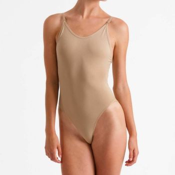 Silky Seamless Womens Low Back Camisole in Nude Shade