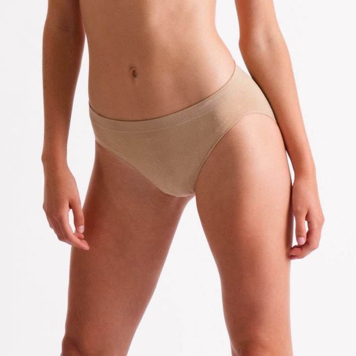 Silky Seamless High Cut Dance Ballet Briefs in Nude Shade