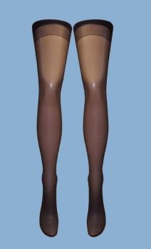 Silver Legs Black Vintage Stockings in XXL