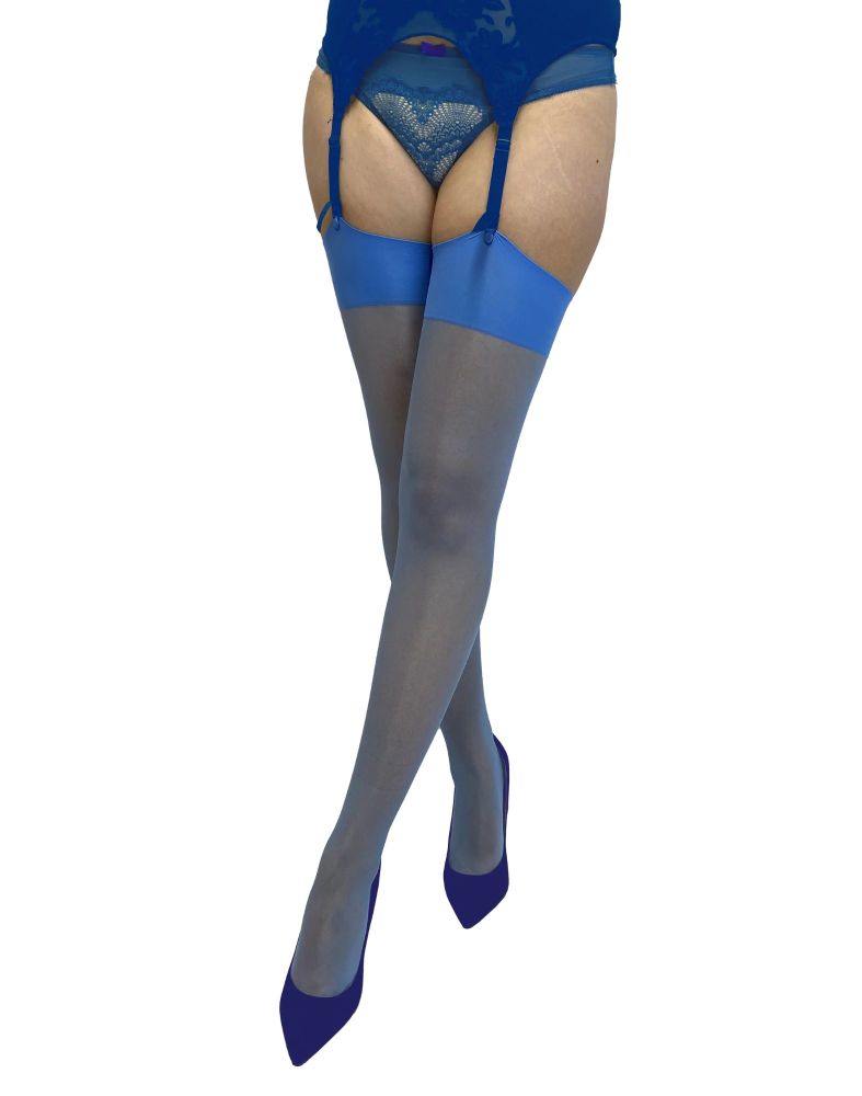 Pamela Mann Sheer Shine Stockings in Blue