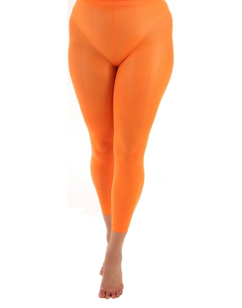 Pamela Mann 50 Denier Footless Tights in Fluorescent Orange