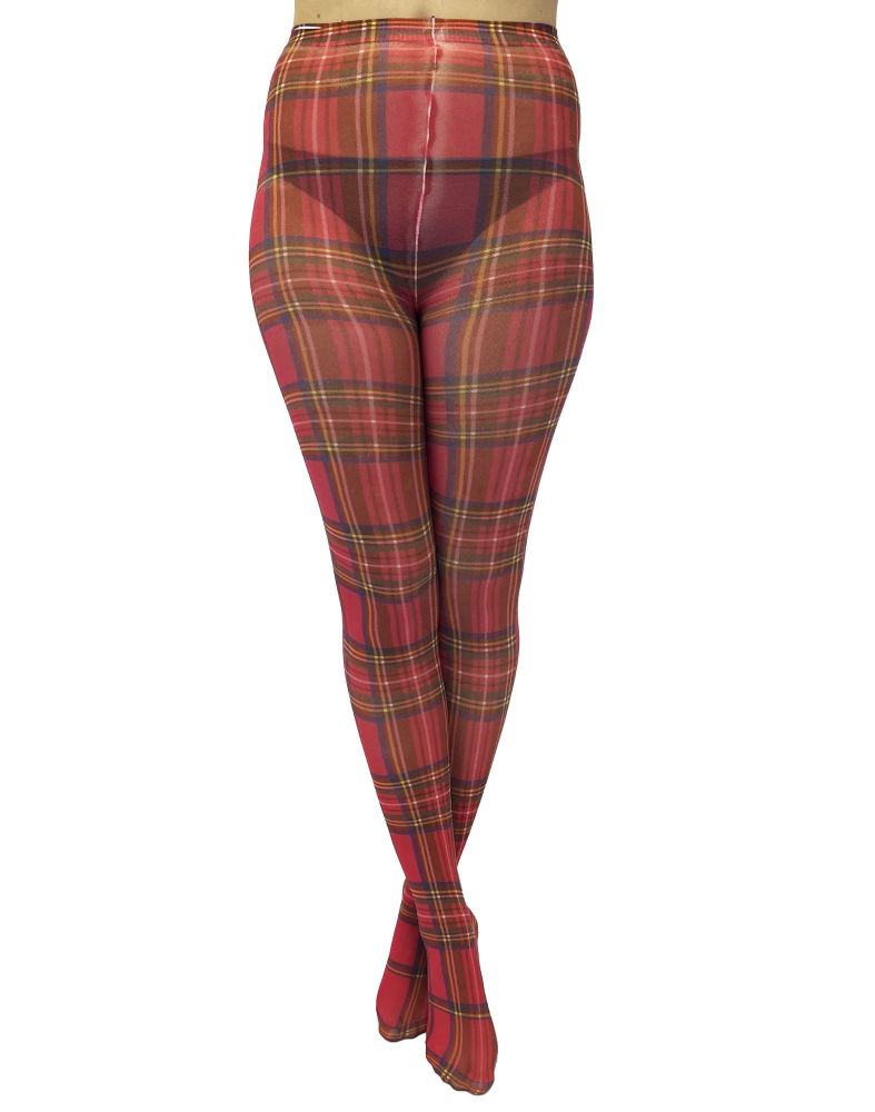 Pamela Mann Original Red Tartan Printed Tights