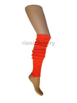 Silver Legs 60cm Leg Warmers in Neon Orange