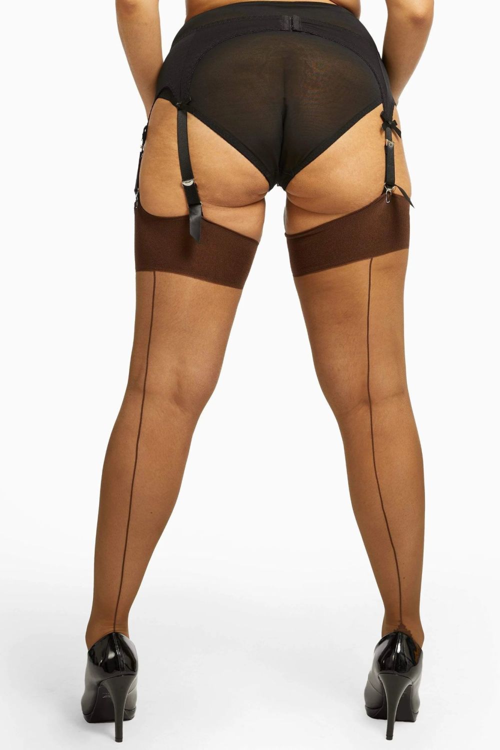 Playful Promises Dark Nude Seamed Stockings