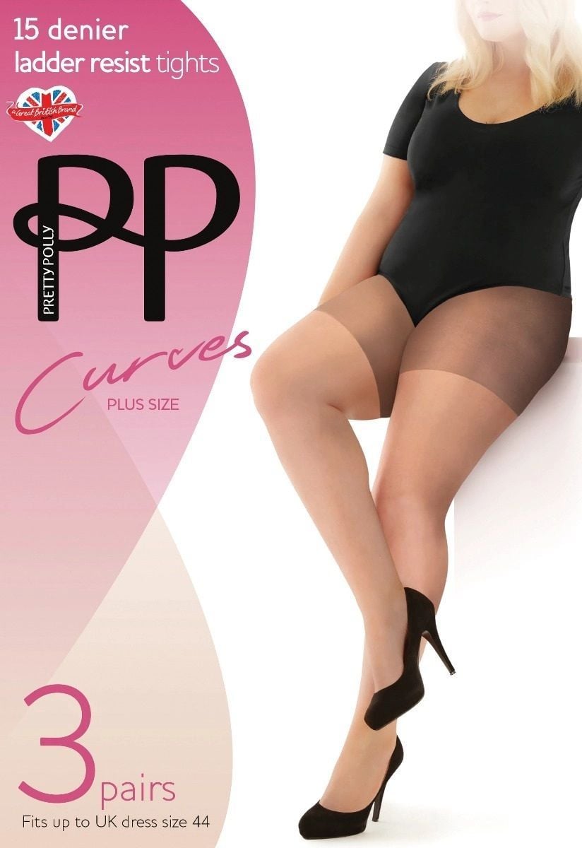 Pretty Polly Curves 15 Denier Ladder Resist Tights 3 Pack