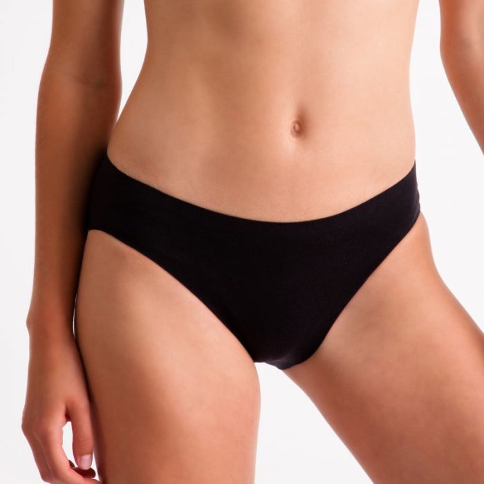 Silky Girls Invisible High Cut Briefs in Black