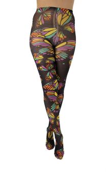Pamela Mann Butterfly Jewel Printed Tights One Size