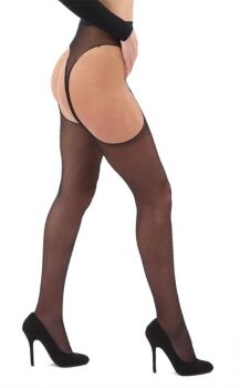 Classified Suspender Tights in Black