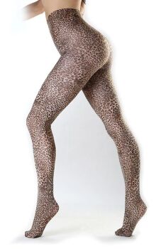 Pamela Mann Petite Leopard Tights Natural