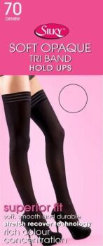 Silky 70 Denier Soft Opaque Tri Band Hold Ups in Black