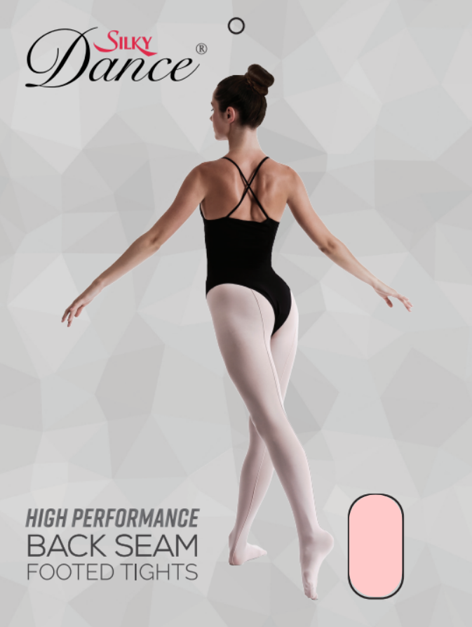 Silky Adults  High Performance Back Seam Footed Tights in Theatrical Pink