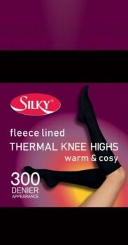 Silky 300 Denier Thermal Knee Highs in Black