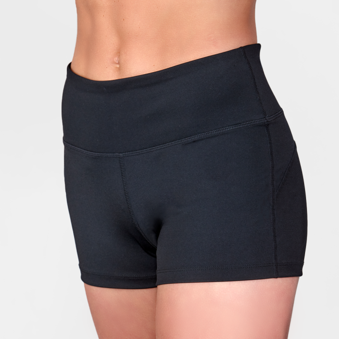 Silky High Waisted Dance Shorts in Black