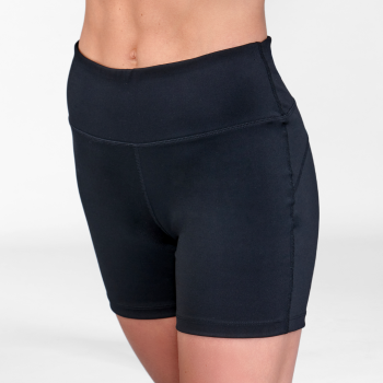 Silky High Waisted Cycling Shorts in Black