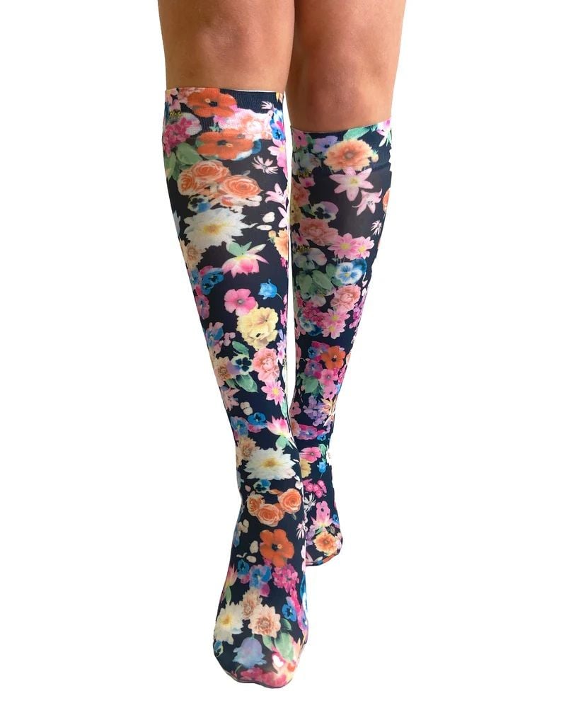 Pamela Mann Midnight Garden Printed Knee Highs