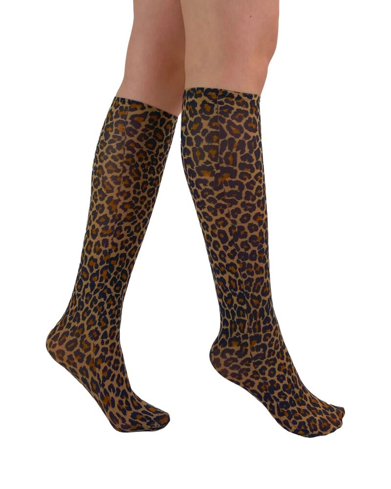 Pamela Mann Leopard Printed Knee Highs