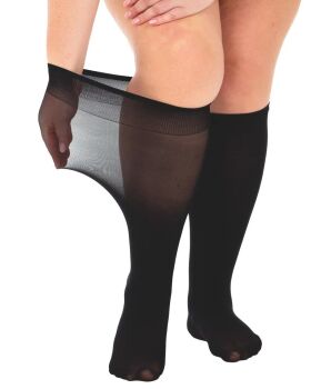 Pamela Mann 40 Denier Super Wide Knee High Socks in Black or Nude