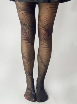 Pamela Mann Feather Net Tights in Black