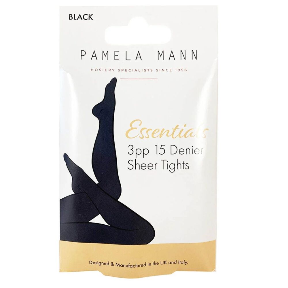 Pamela Mann 15 Denier 3 Pack Tights in Black or Nude