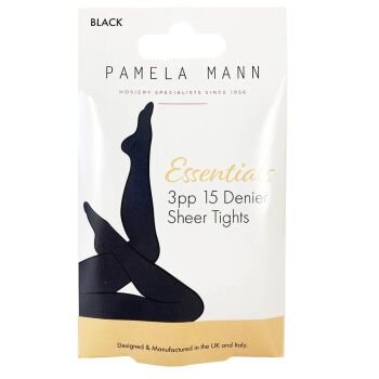 Pamela Mann 15 Denier 3 Pack Tights in Black or Nude