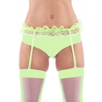 Classified Nylon Lace Garter Belt Light Green