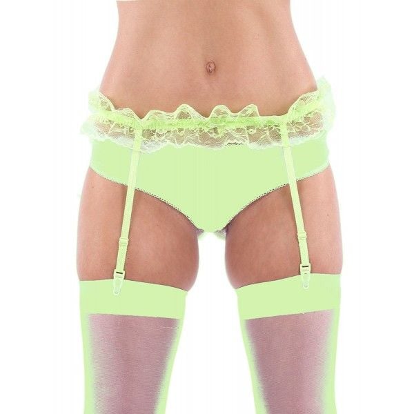 Classified Nylon Lace Garter Belt Light Green