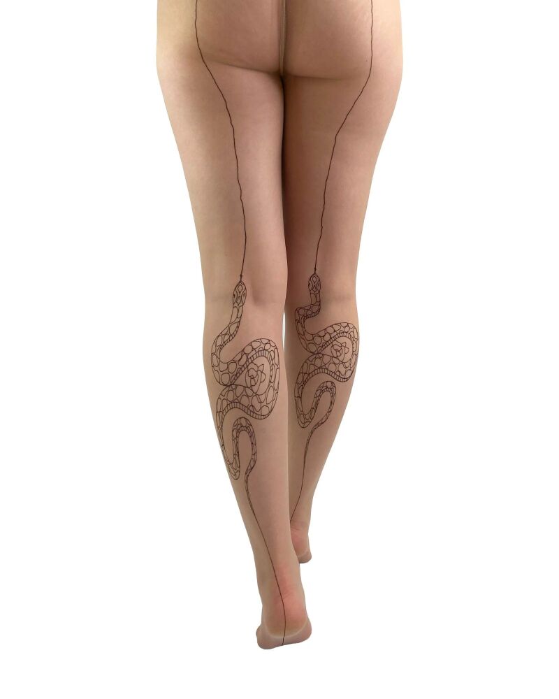 Pamela Mann Premium Back Seam Snake Tights in Nude