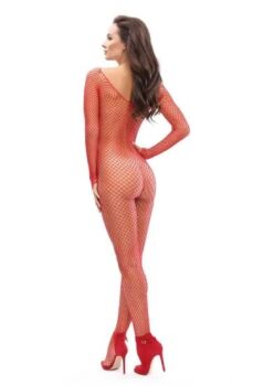 missO Fishnet Open Crotch Bodystocking in Red B700