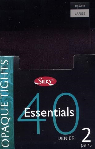 Silky 40 Denier Tights 2 pair pack in Black
