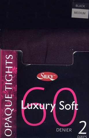 Silky 60 Denier Opaque Tights in Black