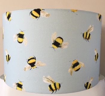 Lampshade - Duck Egg Blue Bumblebee - 40cm - LAST ONE