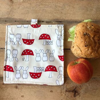Washable Snack and Sandwich Bag - Bunnies and Toadstools