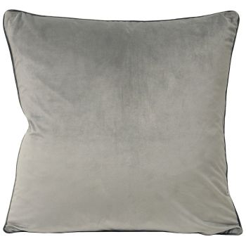 Large Velvet Cushion - Dove and Charcoal
