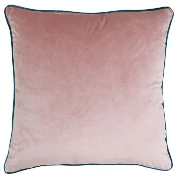 Large Velvet Cushion - Blush and Teal
