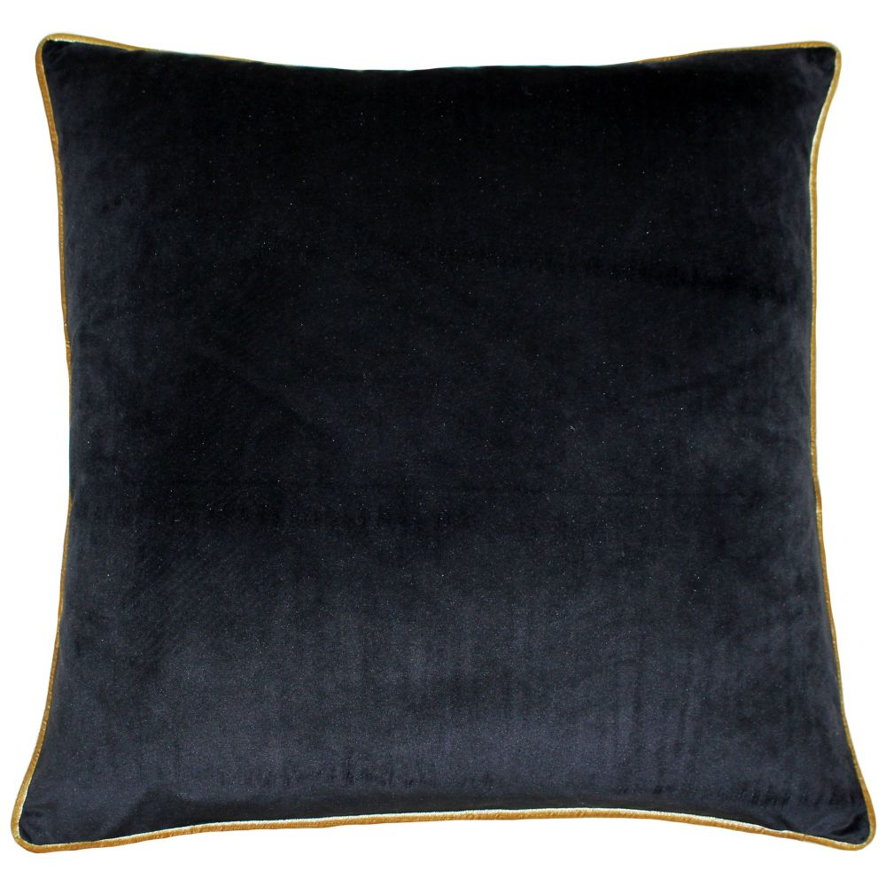 Large Velvet Cushion - Black and Gold