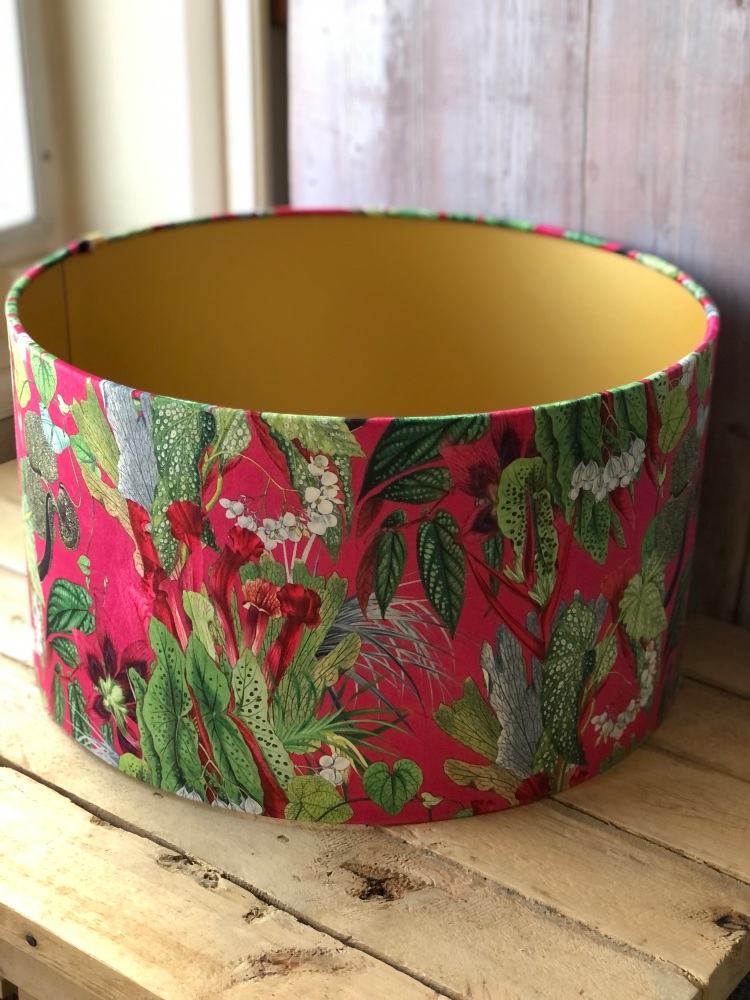 Lined Lampshade - Exotic Pink Velvet - 45cm