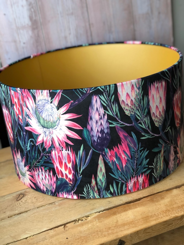 Lined Lampshade - Protea Velvet